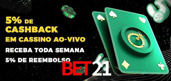 Promoções do cassino ao Vivo bet21